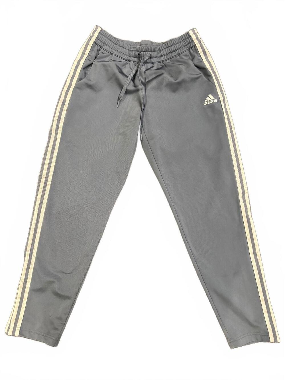 Adidas Light Blue Track Pants with White Stripes, Size M